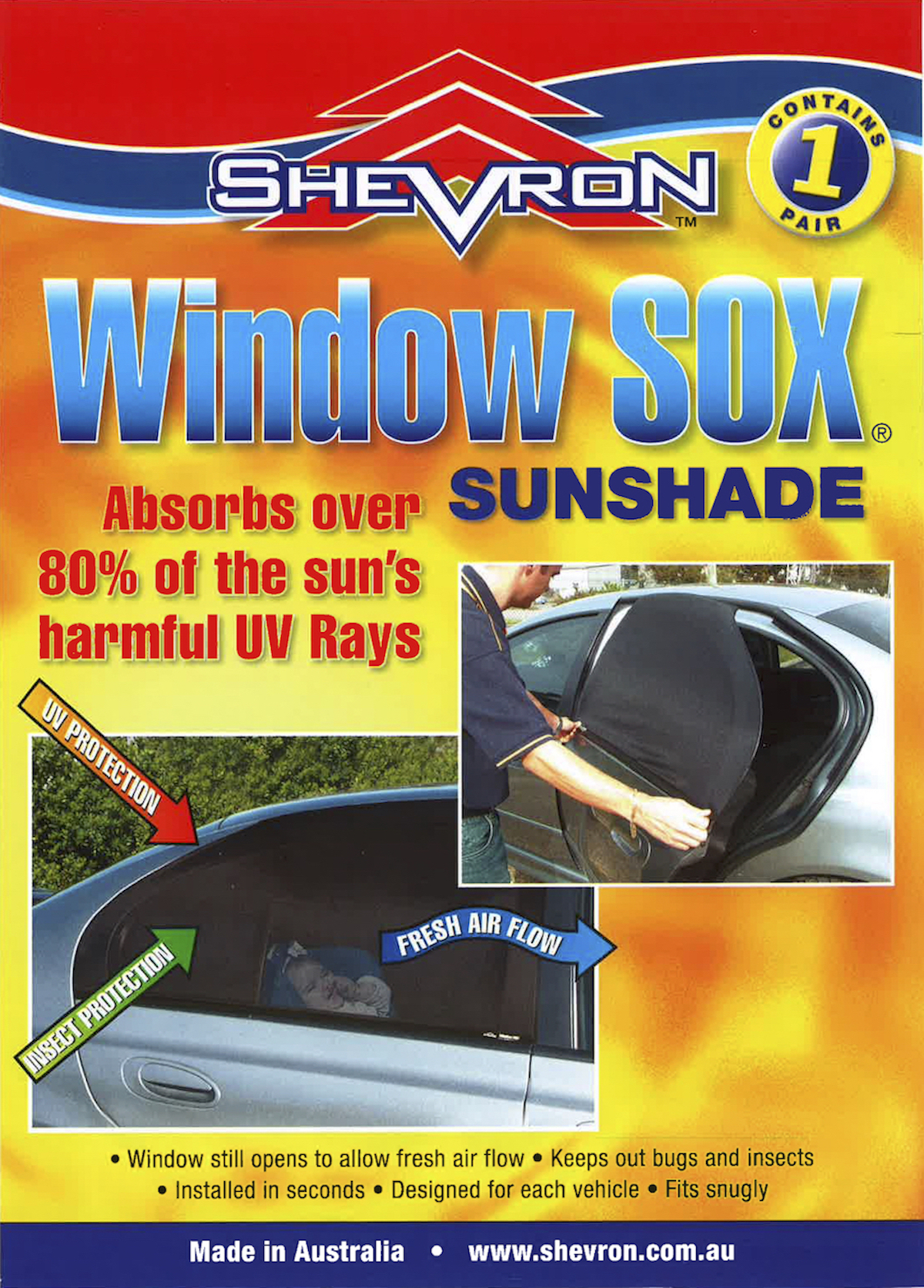 Window Sox for Your Car (Sold in Pairs) - Shevron Auto Accessories