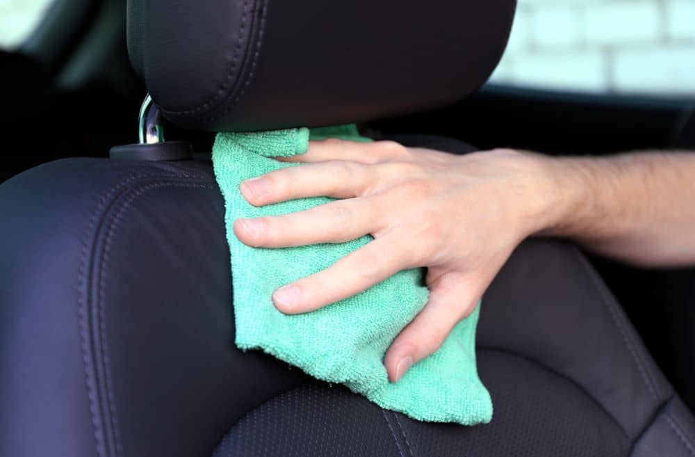 Wiping car seat cover.