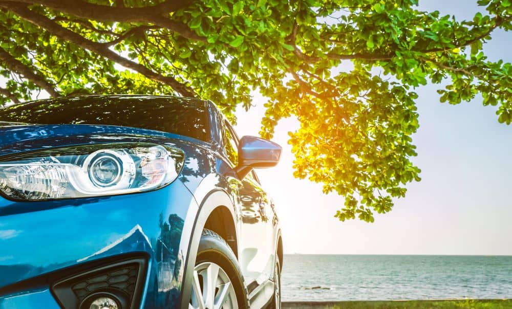 Car parked under the shade.